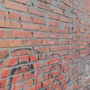 ultra realistic brick old wall 3D