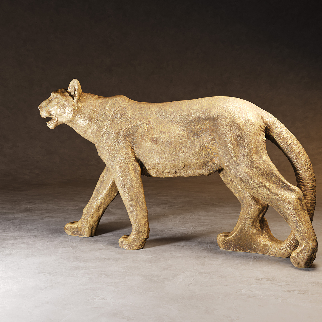 3D Golden Panther Statue - TurboSquid 2187733