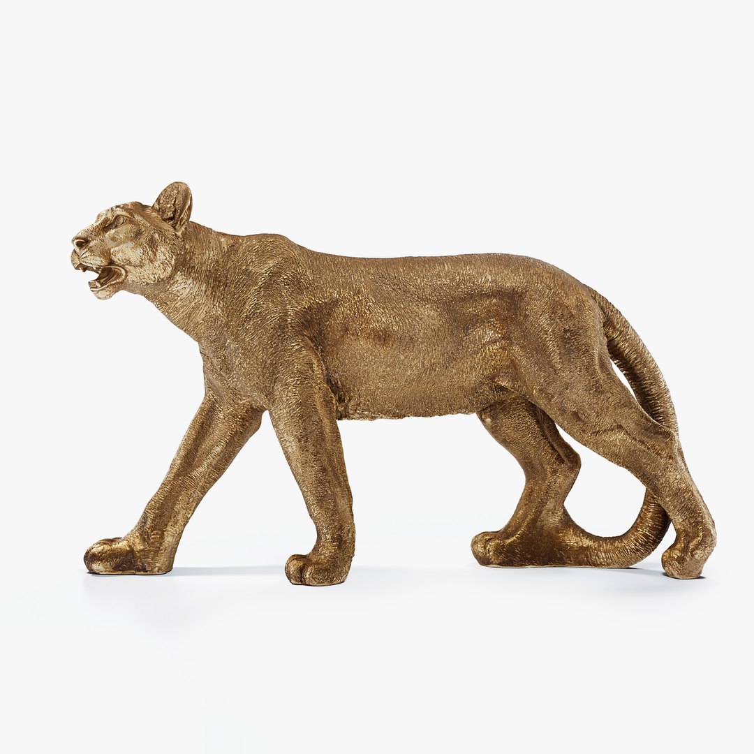 3D Golden Panther Statue - TurboSquid 2187733