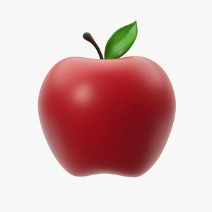 Apple red icon 3D model
