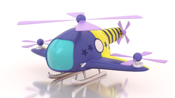3D cute cartoon toy helicopter model - TurboSquid 1488421
