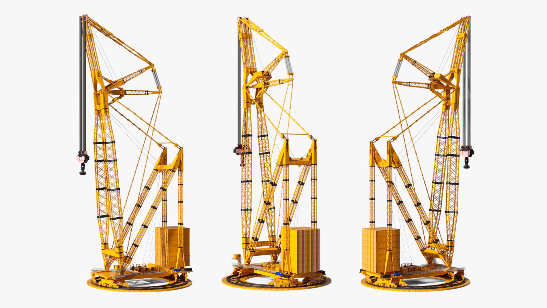 Lattice Boom Crane Yellow 3D model preview