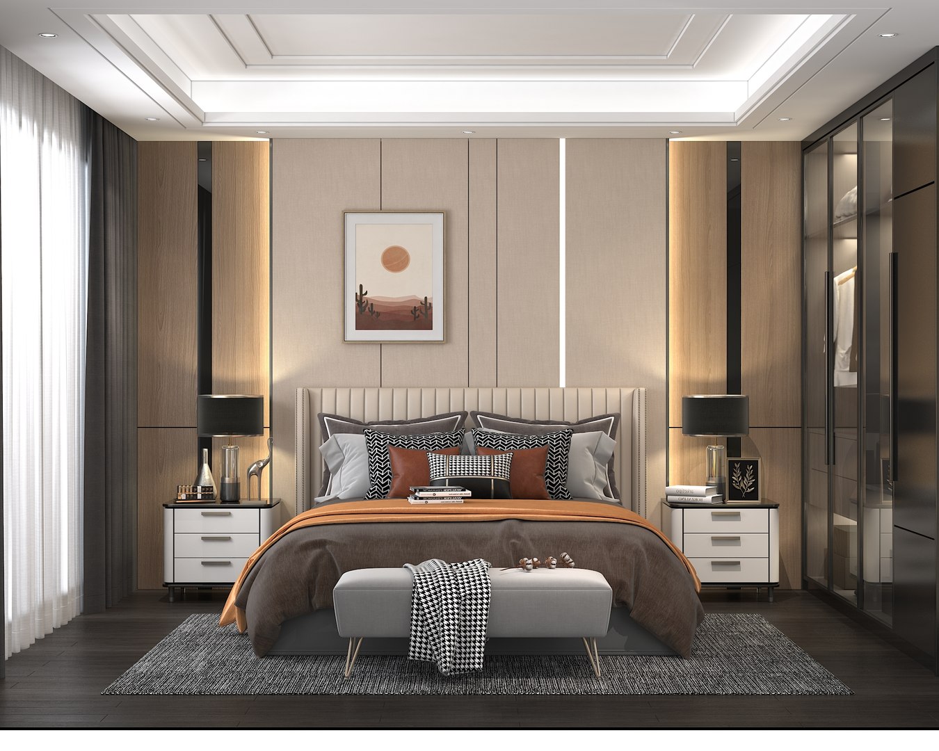 Modern Bedroom Interior Scene 4 3D model - TurboSquid 1795757