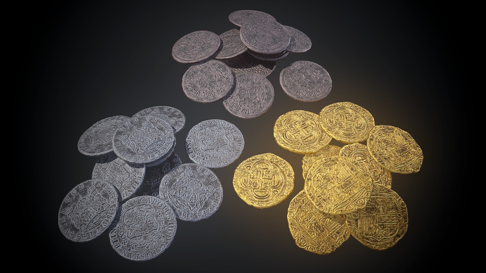 Spanish Money XVII-XVIII 3D Model - TurboSquid 1857556