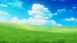 Anime Grass Field 3D model