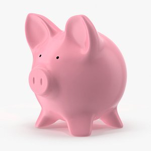 Piggy Bank Glass Pink
