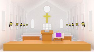 Cartoon Church Interior