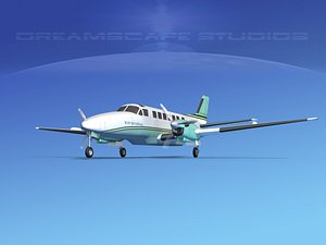 beechcraft airliner turboprop 3d obj