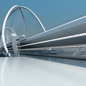 futuristic bridge 3d model
