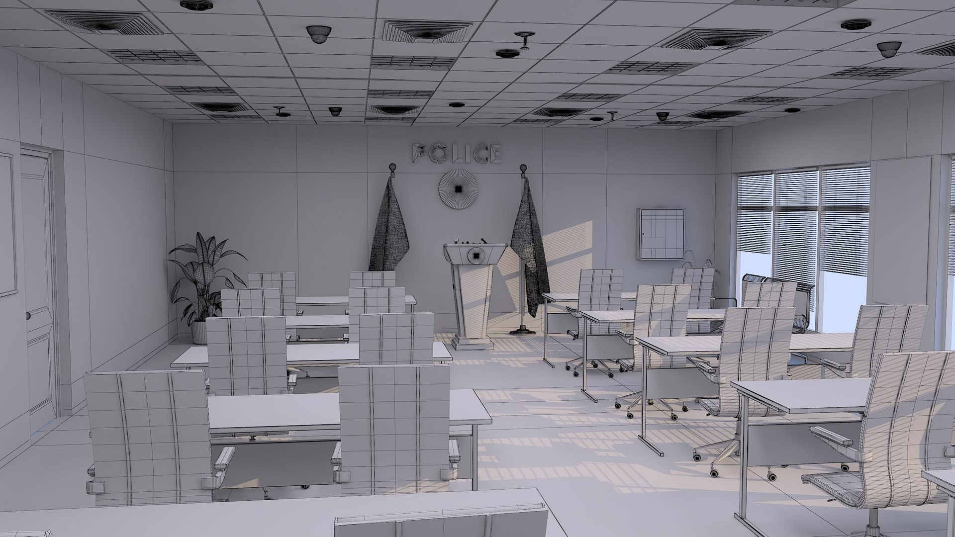 Police Conference Room 3D Model - TurboSquid 2063219