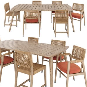 Minotti Fynn table and Ortigia, Dafne Chair by Flexform