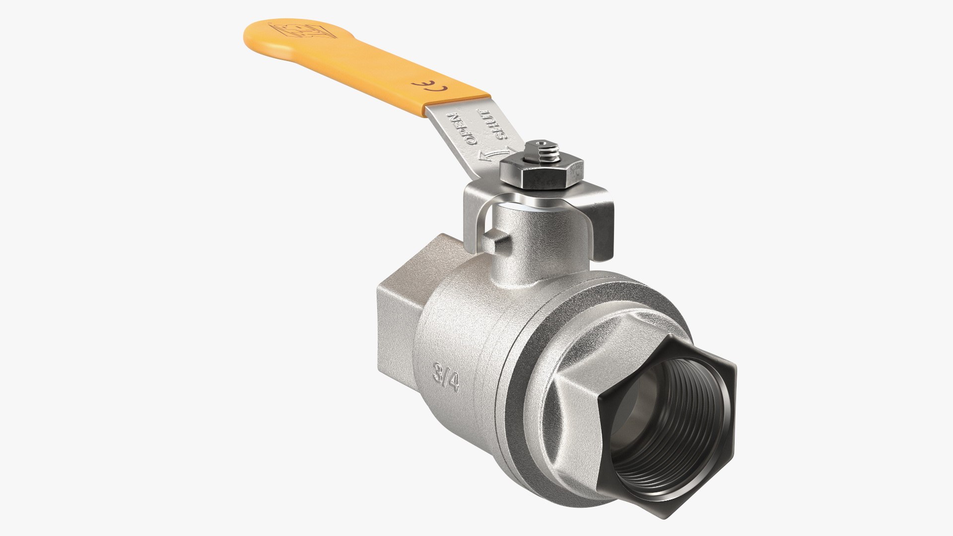PN40 Water Ball Valve Silver 3D model preview