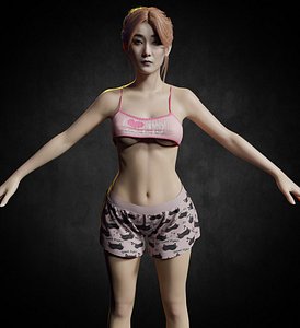 asian women  free PBR Free 3D 3D model