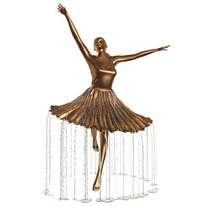 Golden Bronze Ballerina Water Fountain 3D model