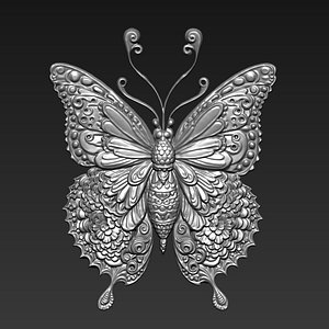 Butterfly Bas-relief 3D model