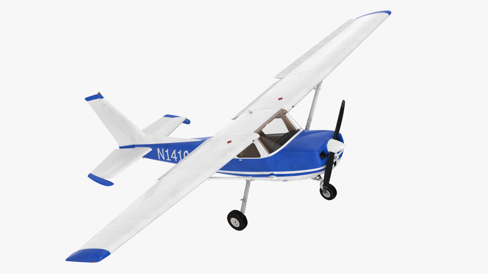 Single Engine Propeller Aircraft Cessna 150 Rigged for Maya 3D model preview