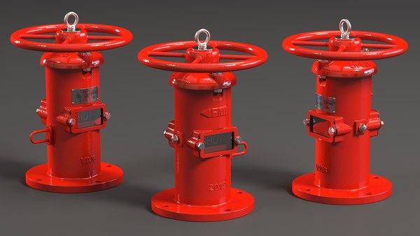 modelo 3d Postes indicadores de protección contra incendios ...