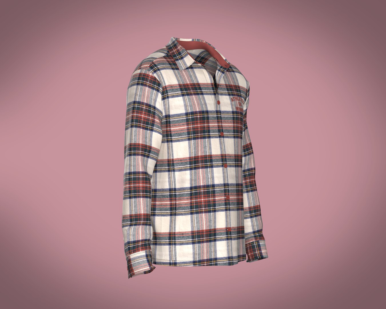 3D Mens Flannel Shirt With Lettering Embroidery - TurboSquid 2319008