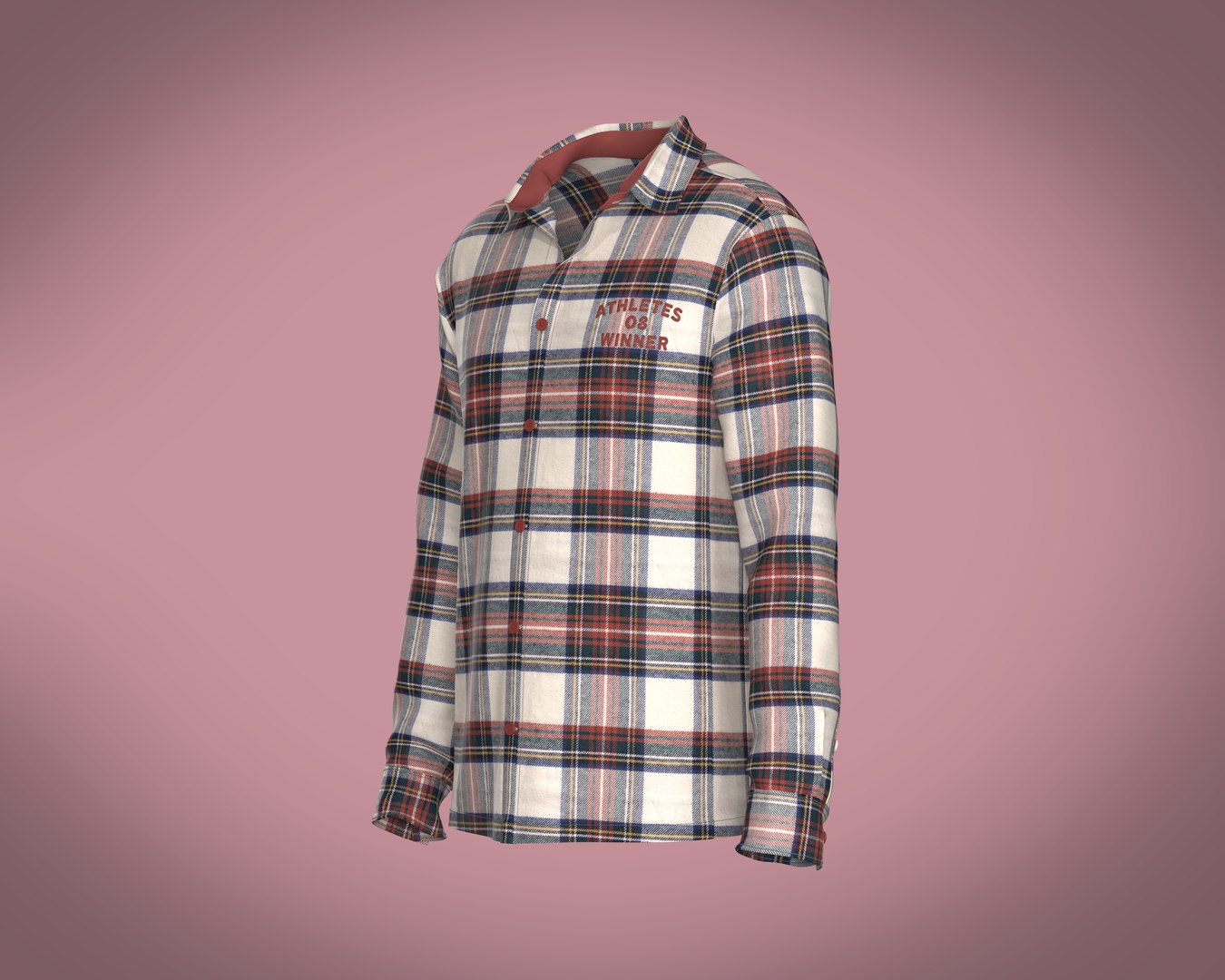 3D Mens Flannel Shirt With Lettering Embroidery - TurboSquid 2319008