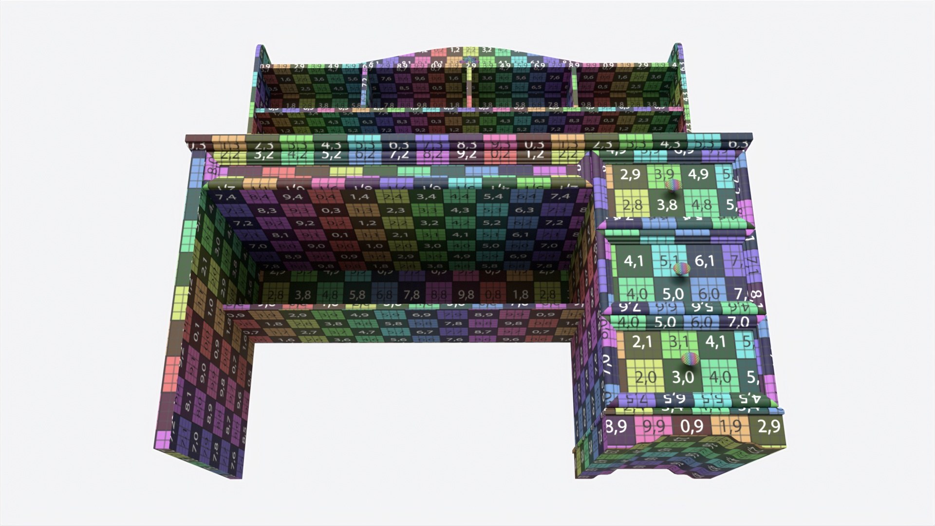 Children Study Desk Decorated 3D model - TurboSquid 2126527