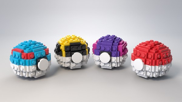 3D lego pokeball - TurboSquid 1370091