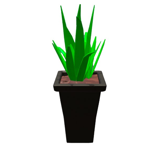 Vase Aloe Vera Low Poly 3D model