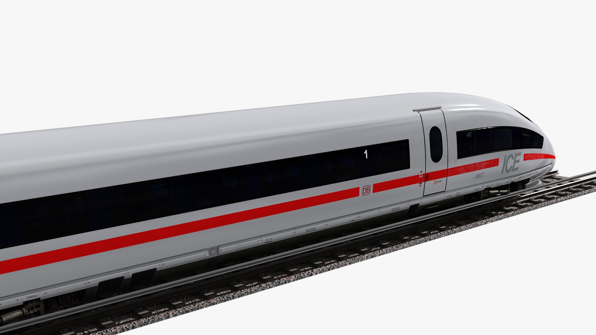 Train Rails and Train 3D model for vehicle visualization, games, animation, transport scenes, and automotive rendering