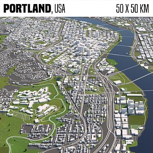 Portland 50x50km City Map