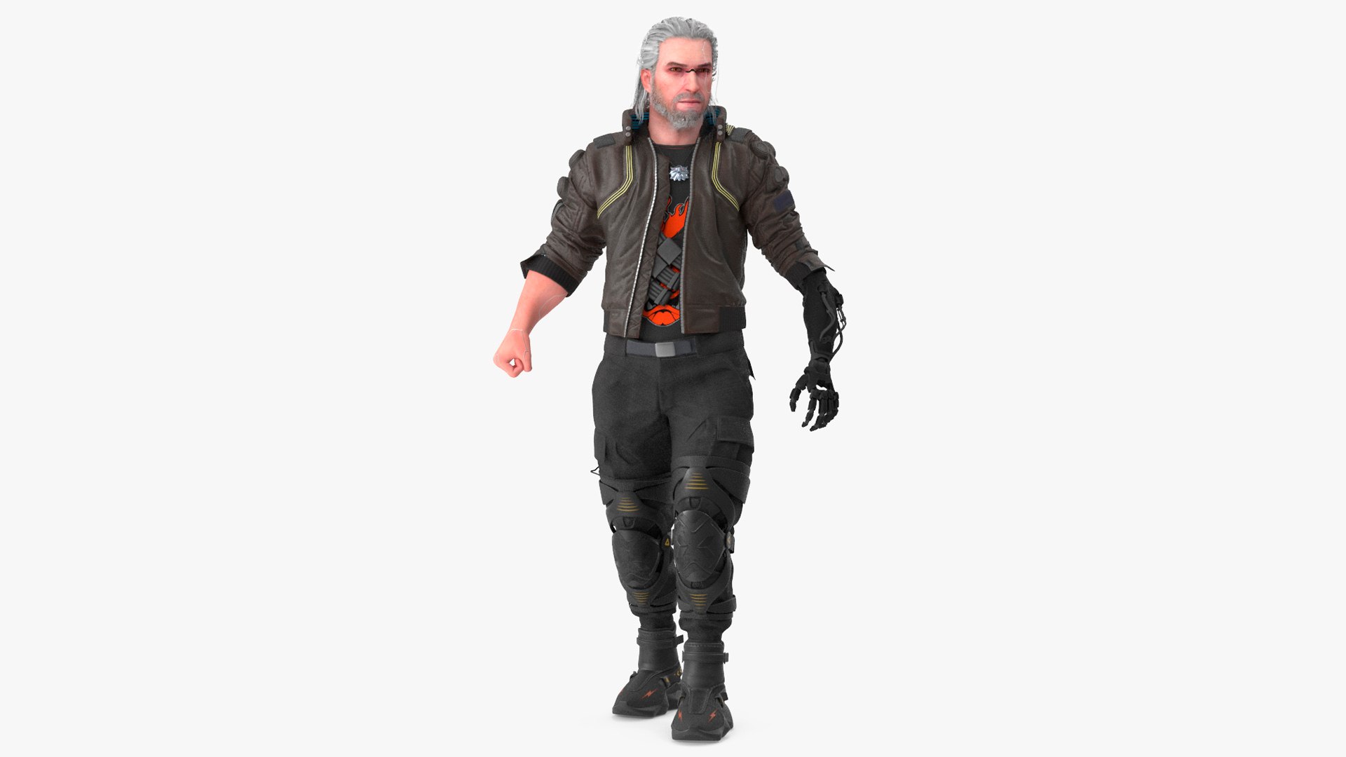 Cyberpunk 2077 Character Geralt Walking Pose 3D model preview