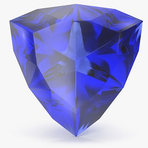 3D Shield Cut Blue Sapphire