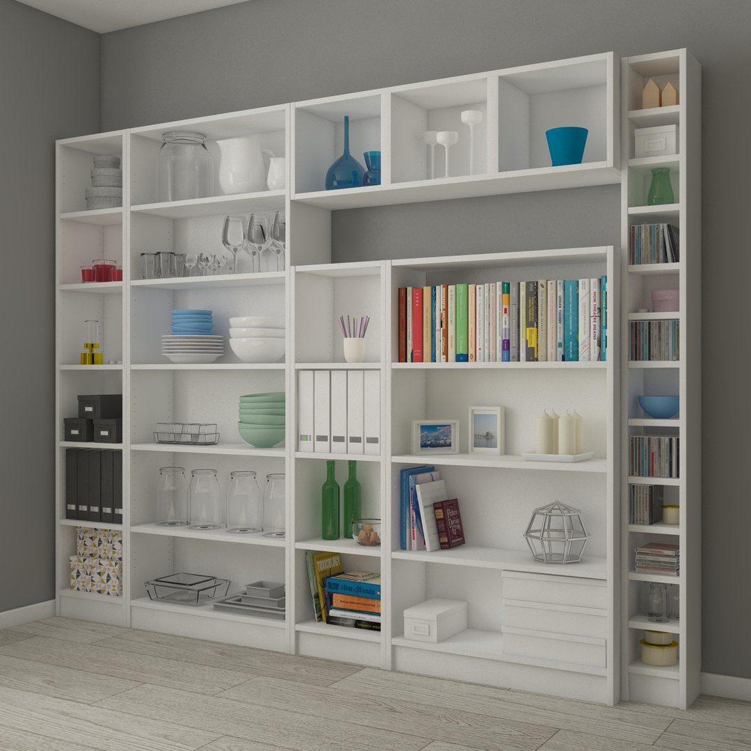 3D Ikea Billy Bookcase Oxberg - TurboSquid 1346074