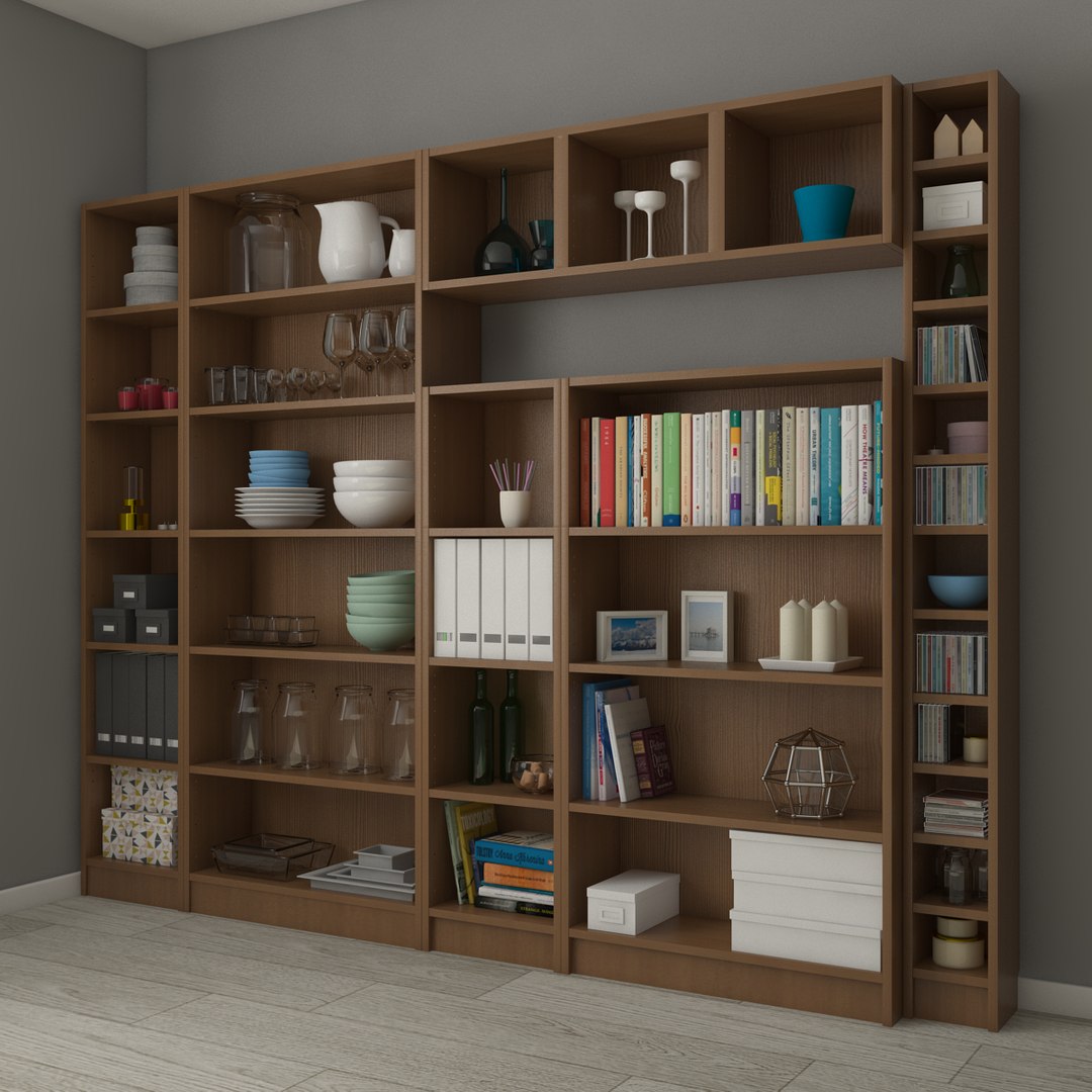 3D Ikea Billy Bookcase Oxberg - TurboSquid 1346074