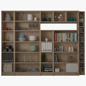 3D ikea billy bookcase oxberg