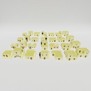 Low Poly Desert House Pack 3D