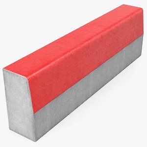 Street Curb 1m Red 3D model