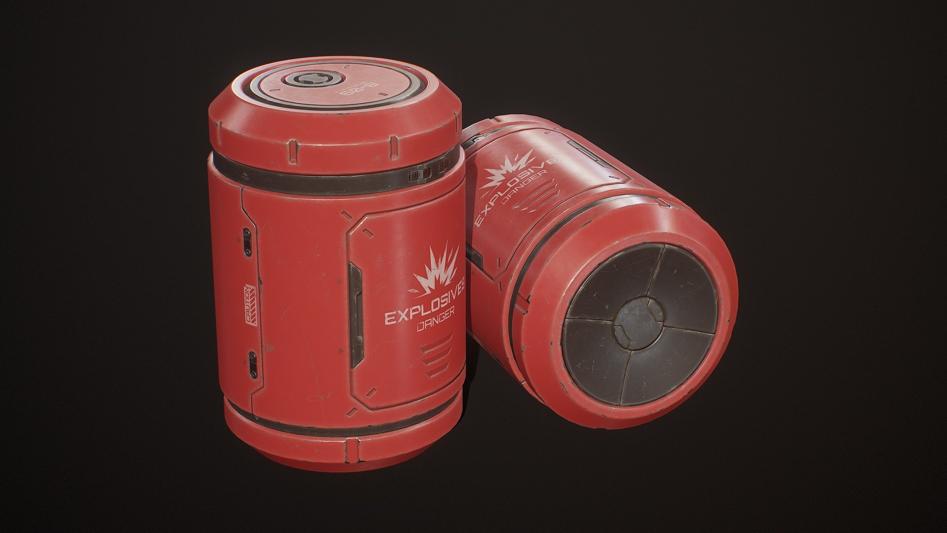 3D Sci-Fi Explosive Barrel 4 Color Options LODs - PBR Game Ready https://p.turbosquid.com/ts-thumb/9L/k6a430/37/sf_explosive_barrel_02/jpg/1762420833/1920x1080/fit_q87/ac1fb693ffae1f3837079ac8076659cdc5e1bac3/sf_explosive_barrel_02.jpg