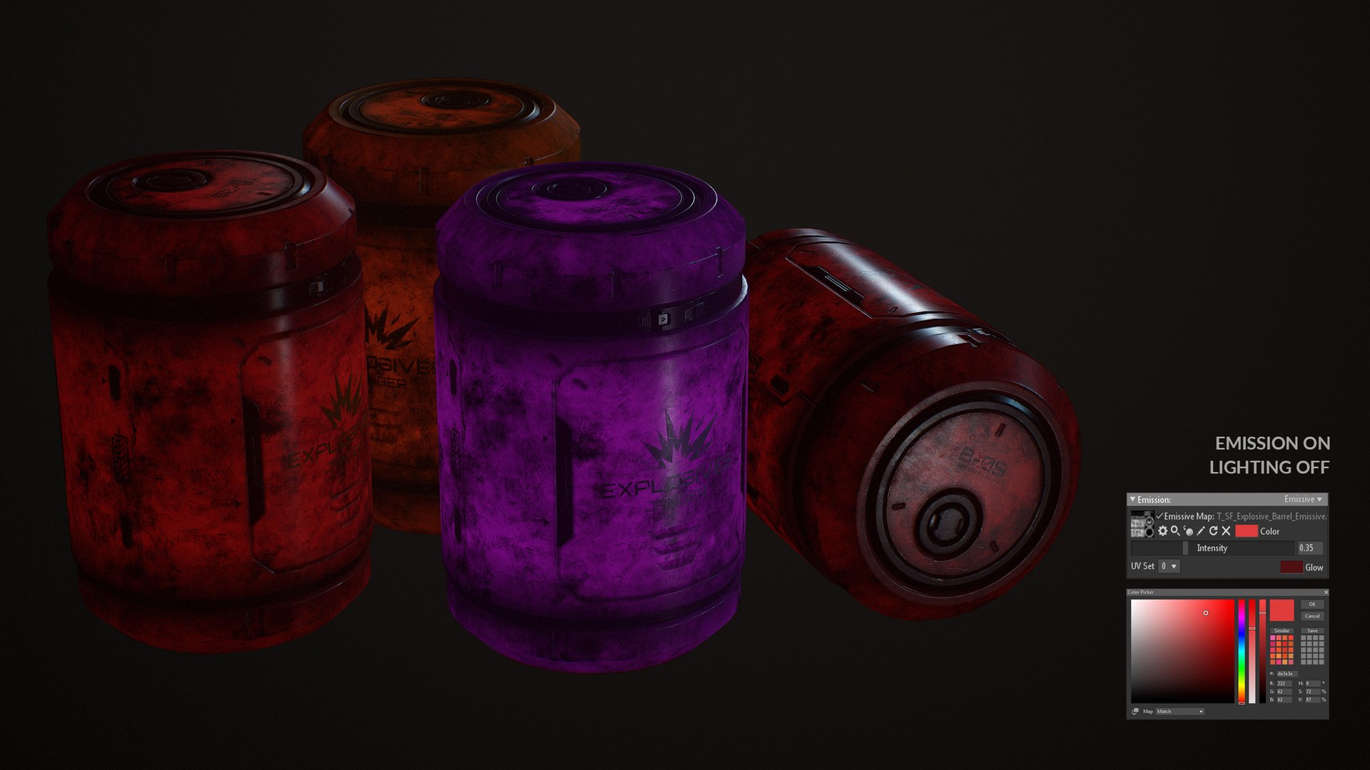 3D Sci-Fi Explosive Barrel 4 Color Options LODs - PBR Game Ready https://p.turbosquid.com/ts-thumb/9L/k6a430/y3/sf_explosive_barrel_05/jpg/1762420834/1920x1080/fit_q87/a64a1c72c078067b471149f648e2804dc01347cd/sf_explosive_barrel_05.jpg