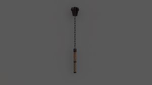 3D Flail Iron and wood Flail Game ready VR  AR model