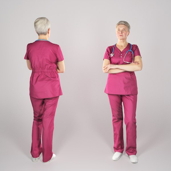 adult woman uniform surgical 3D