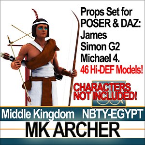 Props Set Poser Daz for Ancient Egypt MK Archer