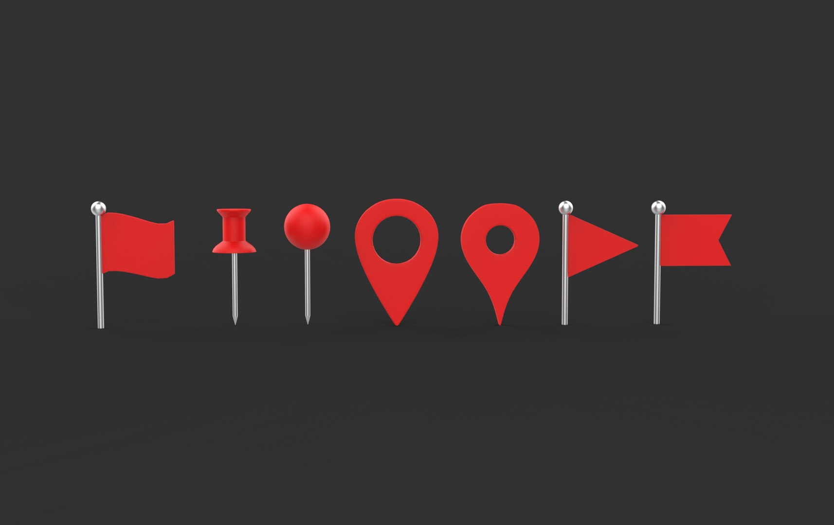 Map Pointers 3D Model 3D Model - TurboSquid 2344435