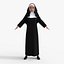 Cartoon Nun Woman Character 3D model