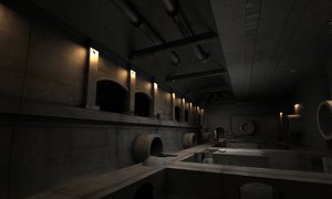 3D horrible sewer scenes dark