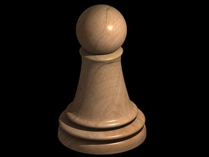 3d model wooden chess piece