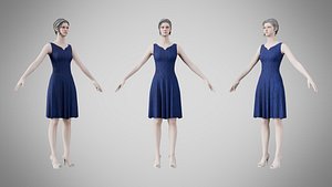 3D Dress 36 Cobalt Chain