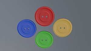 4 Color 2 Hole Button Set 3D model