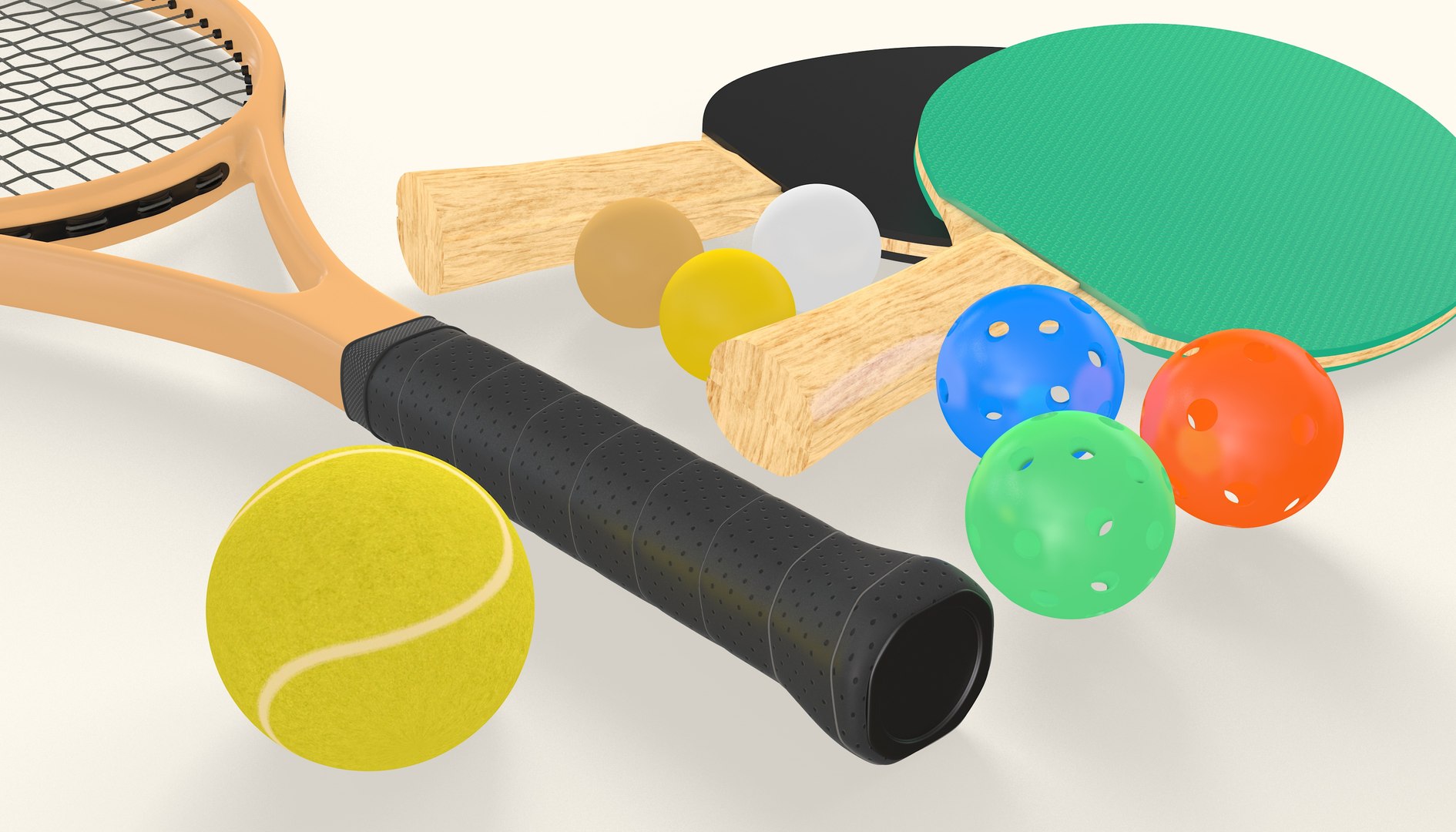 3D Sport Rackets Collection Model - TurboSquid 2202404