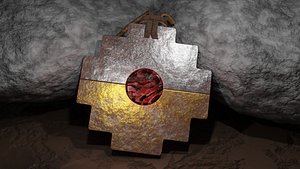 Old Inca Chakana Necklace 3D model