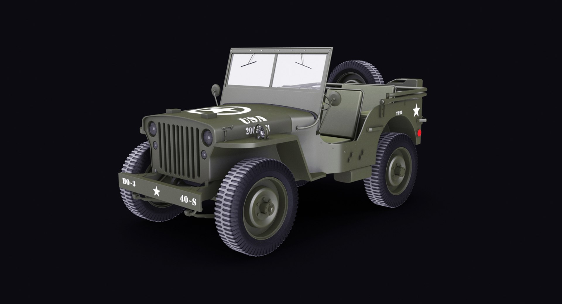 Willys Jeep Wrangler 3D Model - TurboSquid 1381379