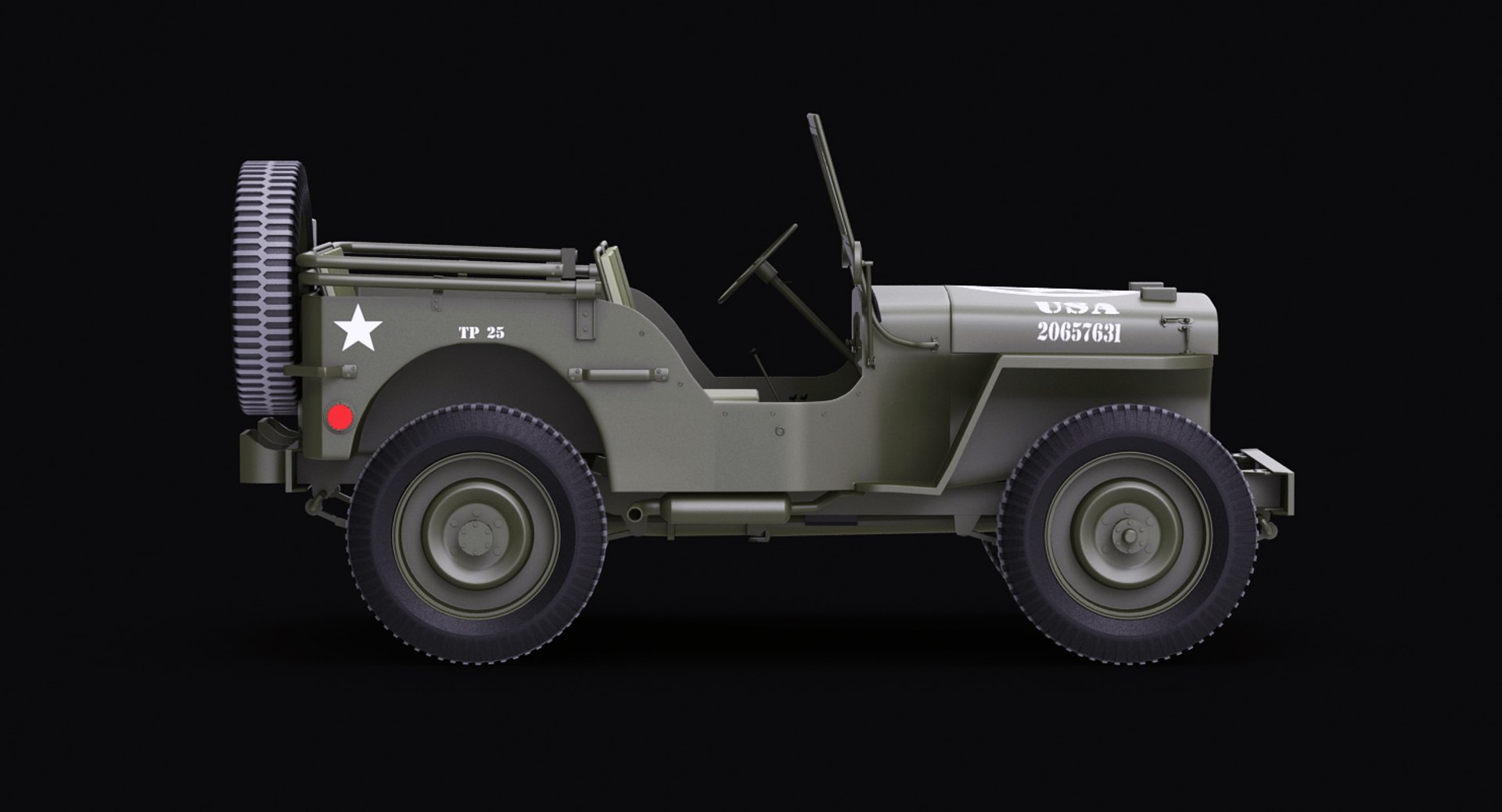 Willys Jeep Wrangler 3D Model - TurboSquid 1381379